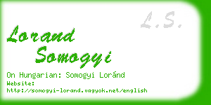 lorand somogyi business card