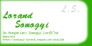 lorand somogyi business card